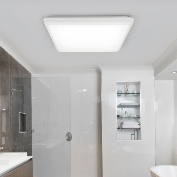 Arcchio LED stropna svetilka Augustin, 30 x cm, bela, IP54, Bela, Kopalnica, Plastika, Sodobni