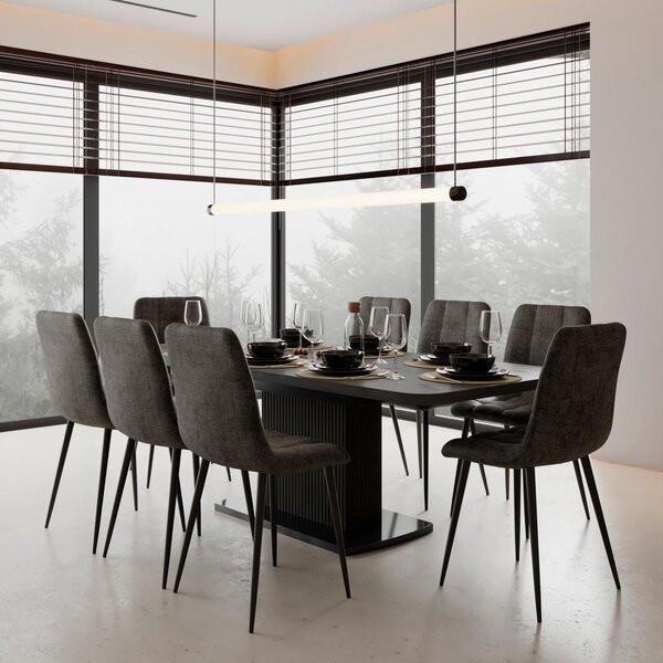 Bessagi Home Raztegljiva Miza Amado, Črna, 160-200x90