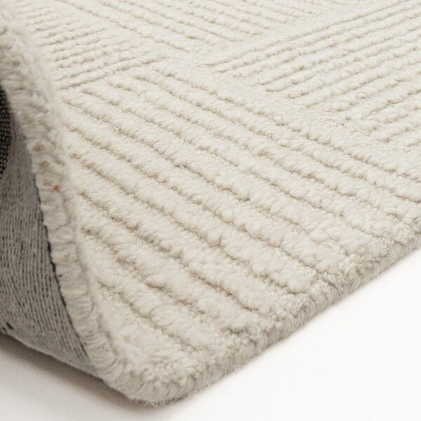 Slonokoščena ročno tkana volnena preproga 120x170 cm Zennith Grid – Asiatic Carpets
