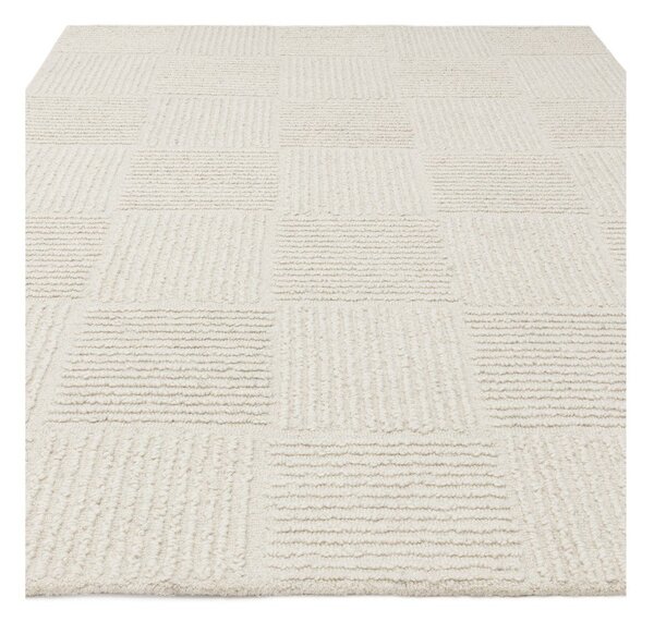 Slonokoščena ročno tkana volnena preproga 120x170 cm Zennith Grid – Asiatic Carpets