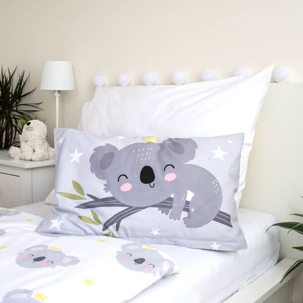 Siva bombažna otroška posteljnina za otroško posteljico 100x135 cm Koala "Sweet Dreams" – Jerry Fabrics