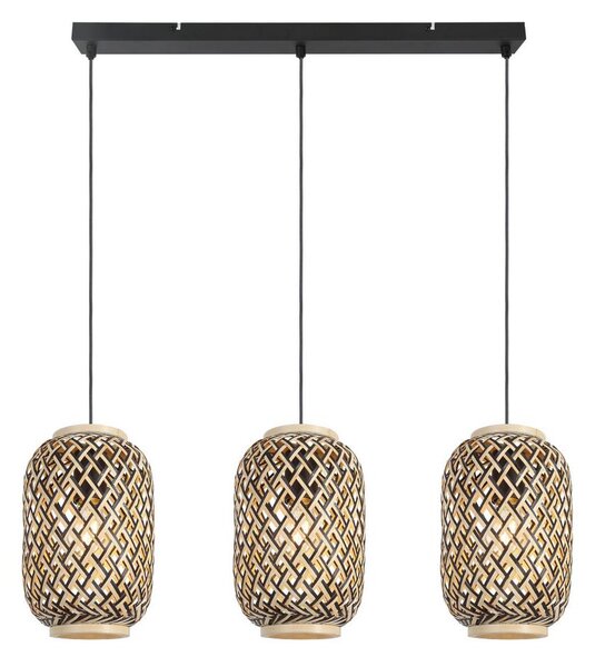 Modern Living Viseča Svetilka Zuro, Jeklo, Bambus, 3 X 15 W