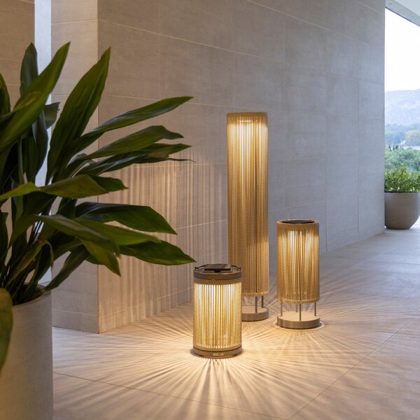 Les Jardins LED solarna talna luč Rop&Strip višina 120 cm, 3.000 K, 500 lm, zatemnjen, Rjava / rjasta, Aluminij, Sodobni