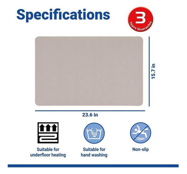 Bež tekstilna kopalniška preproga 40x60 cm Ecru – Wenko