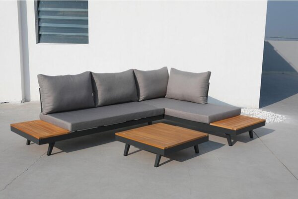 Gardenson Lounge Garnitura Naxos, Antracit, 3-Delni Set
