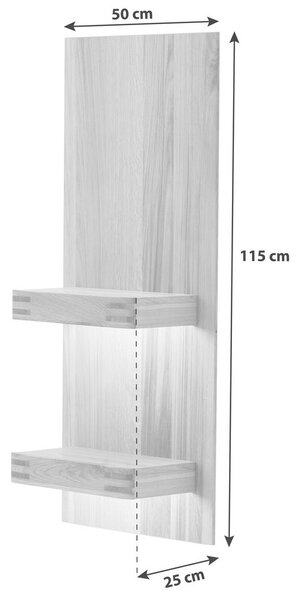 STENSKI REGAL 50/115/25 cm barve hrasta