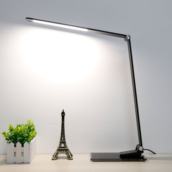 Aluminor Starglass LED namizna svetilka s steklenim podstavkom, zatemnjen, Črna, Študija / pisarna, Kovina, Sodobni