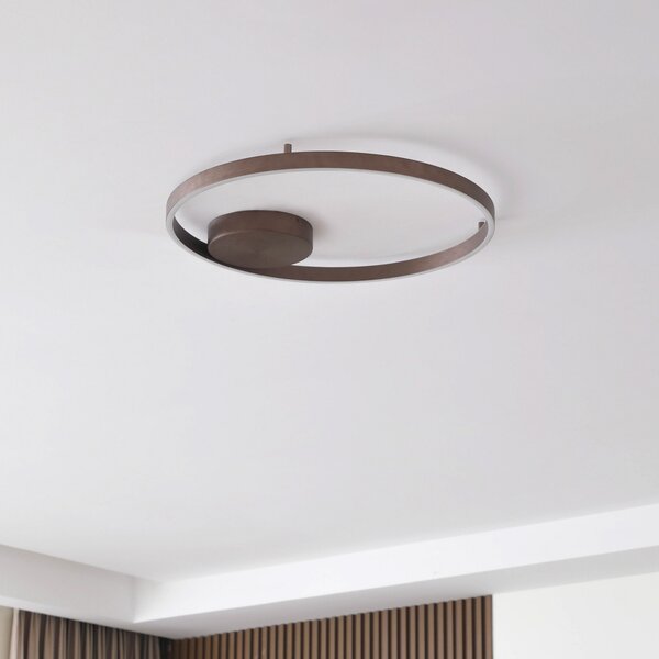 Lucande Smart LED stropna svetilka Moise, kava, CCT, Tuya, zatemnjen, Rjava / rjasta, Dnevna soba / jedilnica, Aluminij, Sodobni