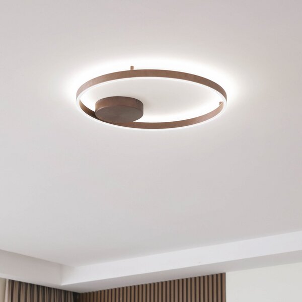 Lucande Smart LED stropna svetilka Moise, kava, CCT, Tuya, zatemnjen, Rjava / rjasta, Dnevna soba / jedilnica, Aluminij, Sodobni