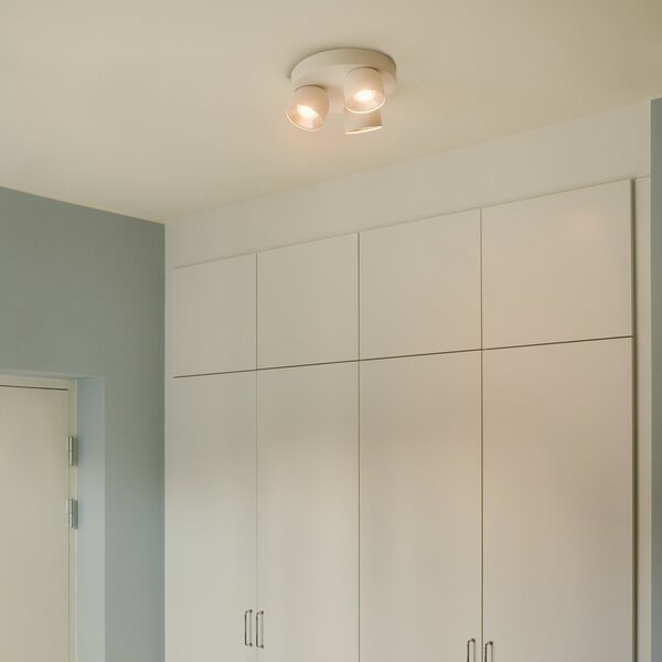 Nordlux Downlight Pitcher, GU10, trižarni, okrogel, kovinski, bel, zatemnjen, Bela, Dnevna soba / jedilnica, Kovina, Sodobni