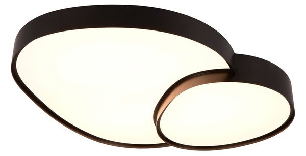 Trio Lighting LED stropna svetilka Rise, črna, 77 x 63 cm, CCT, možnost zatemnitve, zatemnjen, Črna, Dnevna soba / jedilnica, Kovina, Sodobni