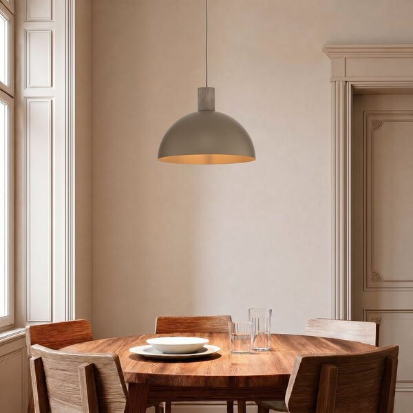 TK Lighting Visoka svetilka Oslo, peščene barve, kovina, Ø 34 cm, E27, zatemnjen, Bež, Dnevna soba / jedilnica, Kovina, Sodobni