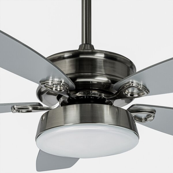 Lucande Stropni ventilator LED Kuvio, DC, tihi, Ø 120 cm, CCT, Siva, Dnevna soba / jedilnica, Kovina, Sodobni