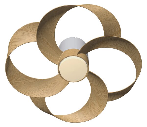 Mantra Iluminación LED stropni ventilator Rose, les, tiho delujoči enosmerni motor, premer 65 cm,, zatemnjen, Les, Dnevna soba / jedilnica, Plastika, Sodobni