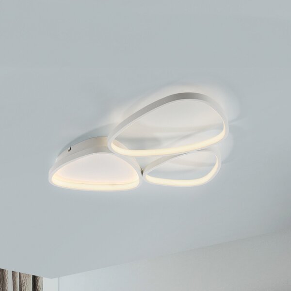 JUST LIGHT. GmbH Stropna svetilka Pebbles LED, bela, z možnostjo zatemnitve, zatemnjen, Bela, Hodnik, Kovina, Sodobni