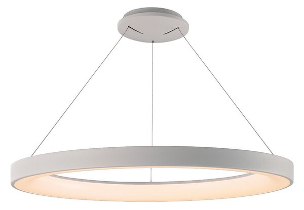 Mantra Iluminación LED viseče svetilo Niseko II, daljinski upravljalnik, Ø 65 cm, belo, zatemnjen, Bela, Dnevna soba / jedilnica, Aluminij, Sodobni