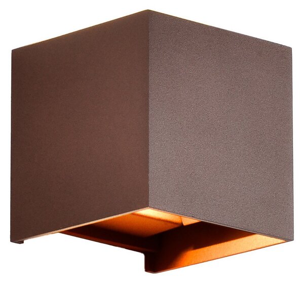 Mantra Iluminación Zunanja stenska svetilka LED Davos, corten, kotna, z možnostjo zatemnitve,, zatemnjen, Rjava / rjasta, Aluminij, Stenska vtičnica zgoraj / spodaj