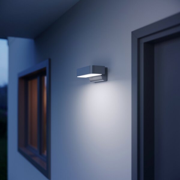 STEINEL LED zunanje stensko svetilo L 800 SC, senzor, srebrno, Siva, Aluminij, Sodobni