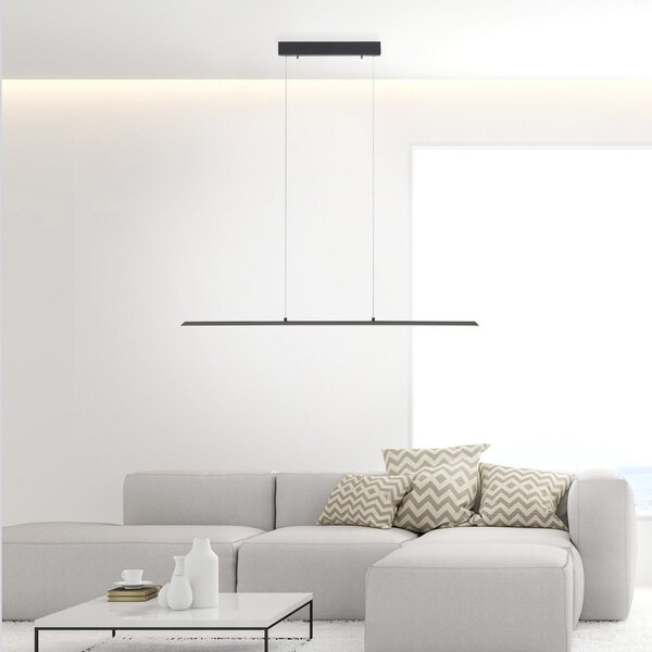 PURE LED viseča luč Lite, antracit, 100 cm, CCT, možnost zatemnitve, zatemnjen, Črna, Dnevna soba / jedilnica, Aluminij, Sodobni