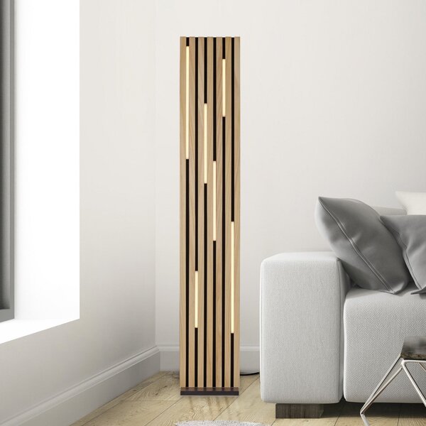Q-Smart-Home Paul Neuhaus Smart LED talna svetilka Q-Acoustic les višina 162 cm, zatemnjen, Les, Dnevna soba / jedilnica, Les, Sodobni