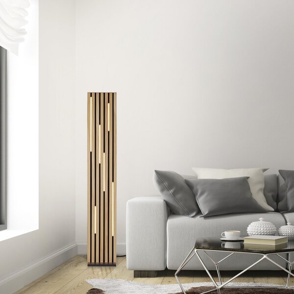 Q-Smart-Home Paul Neuhaus Smart LED talna svetilka Q-Acoustic les višina 162 cm, zatemnjen, Les, Dnevna soba / jedilnica, Les, Sodobni