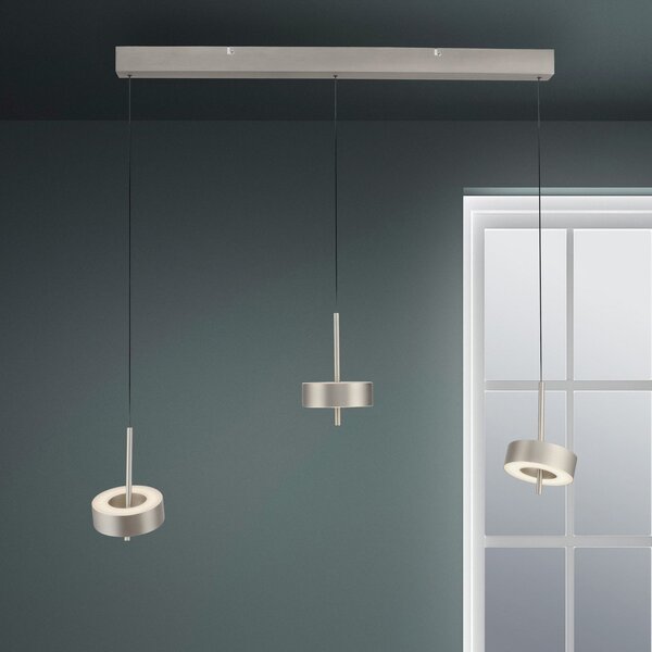 Q-Smart-Home Paul Neuhaus Smart LED viseča svetilka Q-Rotate, aluminij 3-svetlobna., zatemnjen, Kovinska, Dnevna soba / jedilnica, Kovina, Sodobni