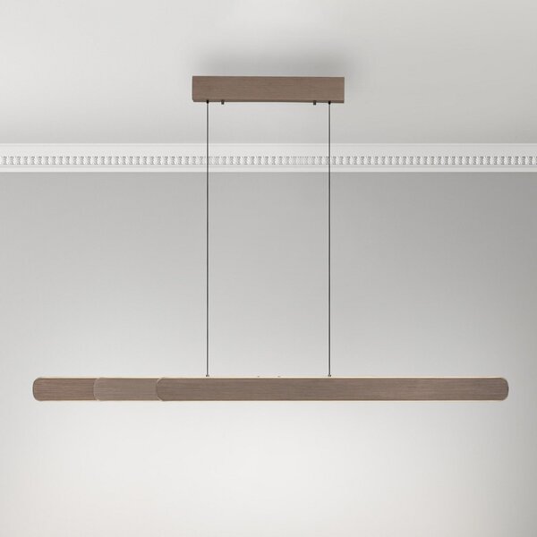 Paul Neuhaus LED viseča svetilka Adriana, rjava, dolžina 160 cm, zatemnjen, Rjava / rjasta, Dnevna soba / jedilnica, Aluminij, Sodobni