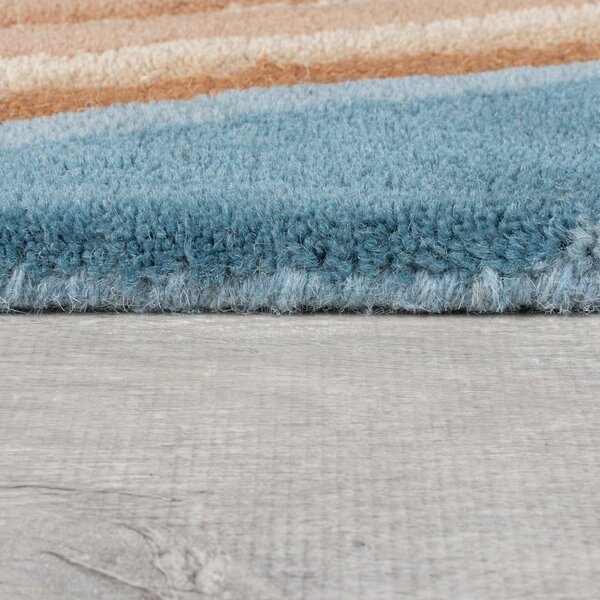 Modra ročno tkana volnena preproga 160x230 cm Abstract Flow – Flair Rugs