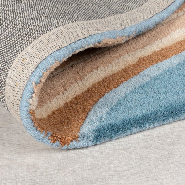 Modra ročno tkana volnena preproga 160x230 cm Abstract Flow – Flair Rugs