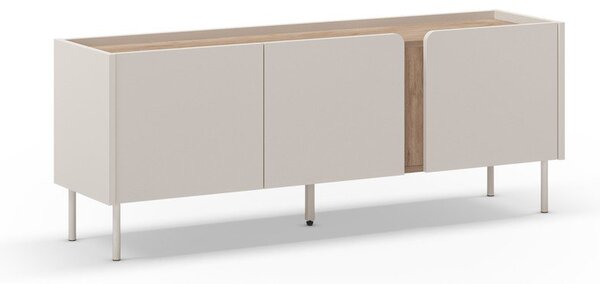 Kremno bela/naravna TV omarica v hrastovem dekorju 140x53x35 cm Lucile – Marckeric