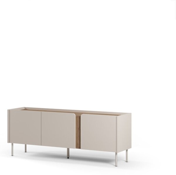 Kremno bela/naravna TV omarica v hrastovem dekorju 140x53x35 cm Lucile – Marckeric