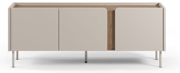 Kremno bela/naravna TV omarica v hrastovem dekorju 140x53x35 cm Lucile – Marckeric