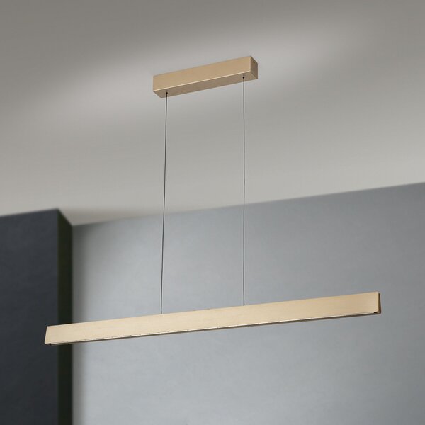 ORION LED viseča svetilka Tara, zlata barva, dolžina 120 cm, aluminij/jeklo, zatemnjen, Zlata / medeninasta, Dnevna soba / jedilnica, Kovina, Sodobni