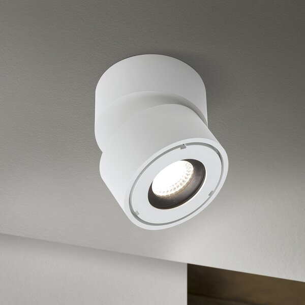 ORION Harvey LED zunanji reflektor, bel, Ø 10 cm, tlačno ulit aluminij, zatemnjen, Bela, Aluminij, Sodobni