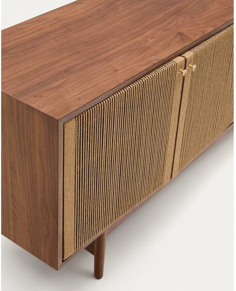 Rjava nizka komoda v orehovem dekorju 180x73 cm Elan – Kave Home