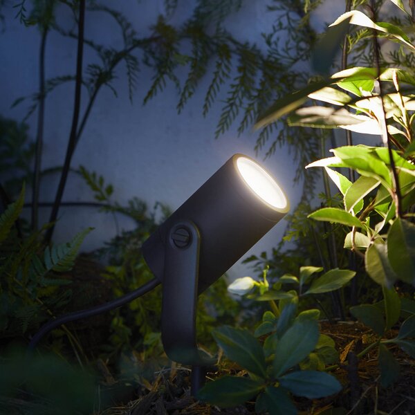 Philips Hue LED reflektor Lily, komplet 3, most, RGB, CCT, IP65, zatemnjen, Črna, Kovina, Sodobni