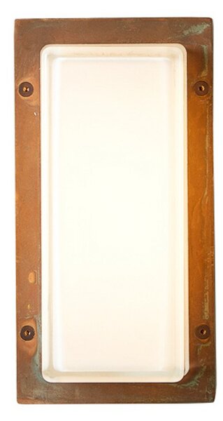 Moretti Luce Zunanja stenska svetilka Ice Cubic 3410, starinska medenina, zatemnjen, Bronasta / starinska medenina, Kovina