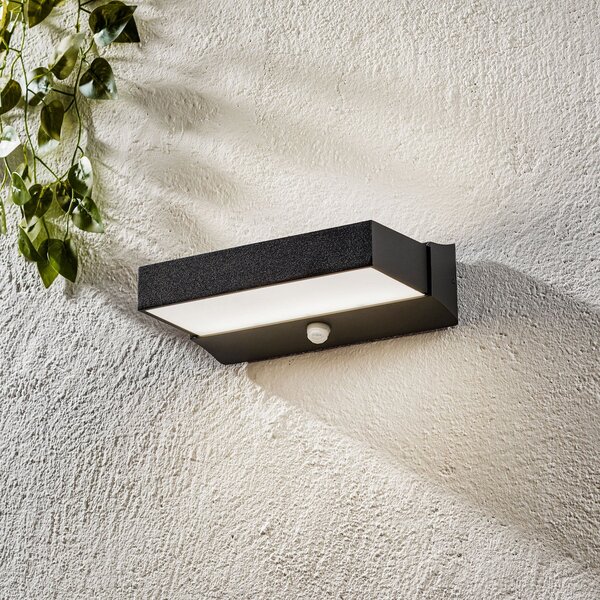 Trio Lighting Zunanja stenska svetilka LED Cuando s senzorjem gibanja, Črna, Kovina, Sodobni, Stenska vtičnica zgoraj / spodaj