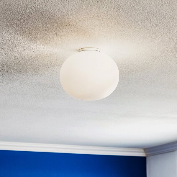 FLOS Glo-Ball C/W Zero stropna svetilka, zatemnjen, Bela, Dnevna soba / jedilnica, Steklo, Dizajn, Globus