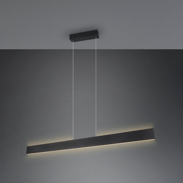 Trio Lighting Galway LED viseča svetilka, mat črna, navzgor/navzdol, CCT, kovina, zatemnjen, Črna, Dnevna soba / jedilnica, Kovina, Sodobni