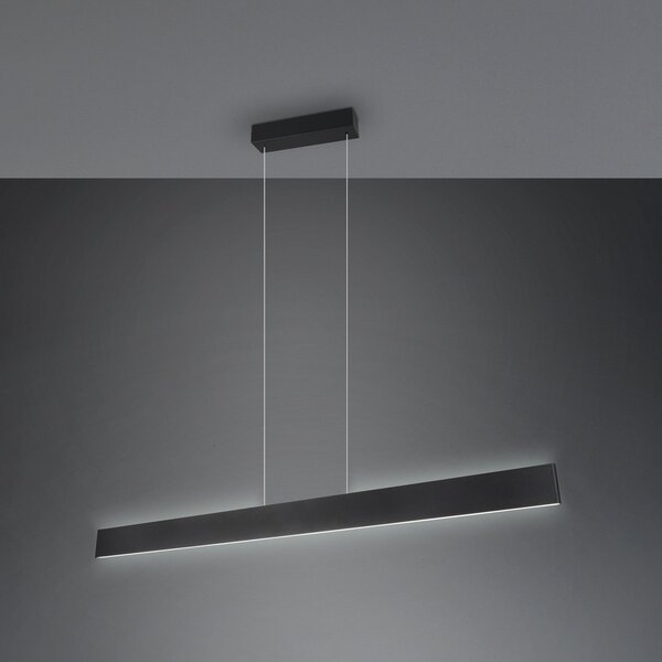 Trio Lighting Galway LED viseča svetilka, mat črna, navzgor/navzdol, CCT, kovina, zatemnjen, Črna, Dnevna soba / jedilnica, Kovina, Sodobni