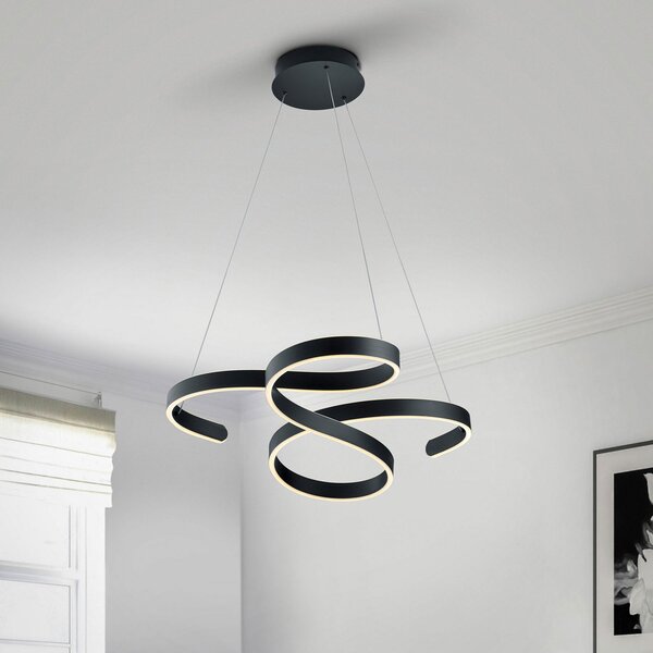 Trio Lighting Francis LED viseča svetilka, antracit, zatemnjen, Črna, Dnevna soba / jedilnica, Kovina, Sodobni