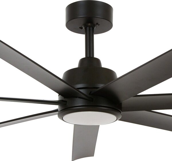 Beacon Lighting Stropni ventilator z lučjo Atlanta, črn, tih, zatemnjen, Črna, Dnevna soba / jedilnica, Plastika, Sodobni