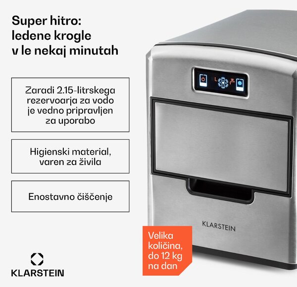 Klarstein Metropolitan , ledomat, 12kg/24 ur, digitalni zaslon