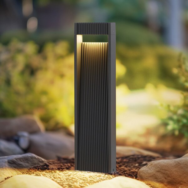 Lucande Lucidna LED luč Tavion, 60 cm, antracit, IP65, Črna, Aluminij, Sodobni