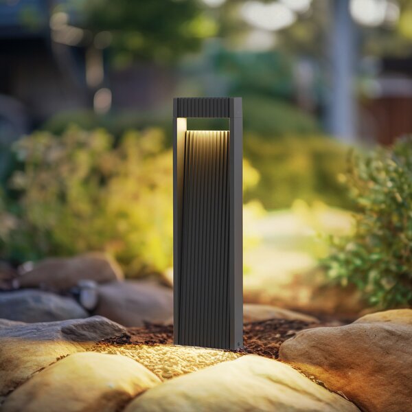 Lucande Lucidna LED luč Tavion, 60 cm, antracit, IP65, Črna, Aluminij, Sodobni