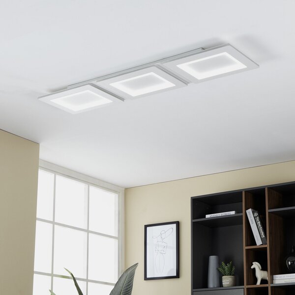 EGLO connect LED stropna svetilka Padrogiano-Z 3-svetlobna, 120 x 30 cm, zatemnjen, Bela, Dnevna soba / jedilnica, Kovina, Sodobni
