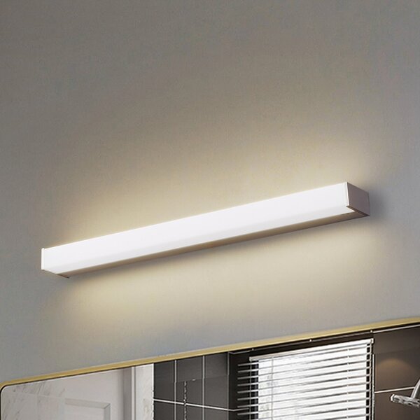 Lindby LED-stenna svetilka Philippa, kvadratna, 59 cm, aluminijasta barva, IP44, Kovinska, Kopalnica, Aluminij, Sodobni