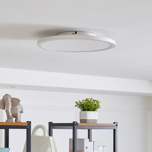 Arcchio LED stropna svetilka Brenda, Ø 40 cm, CCT, daljinski upravljalnik, zatemnjen, Bela, Dnevna soba / jedilnica, Plastika, Sodobni