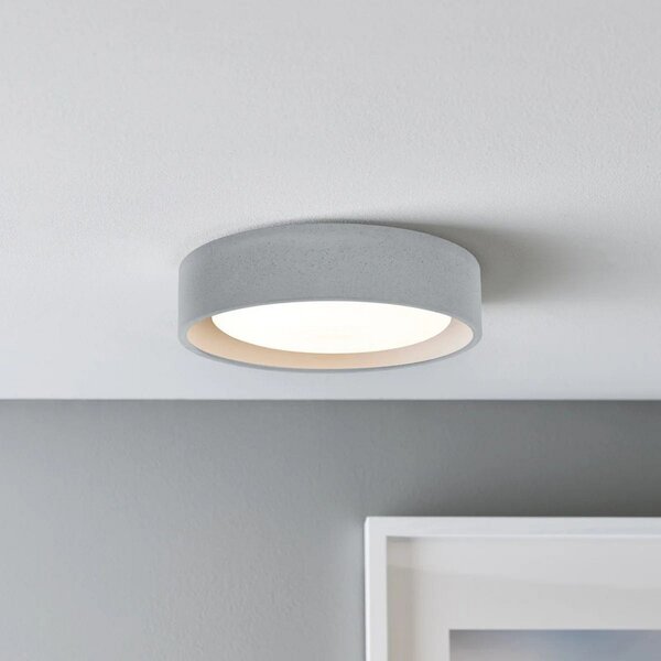 Beacon Lighting Stropna svetilka Uno, siva, beton, Ø 27 cm, GX53, zatemnjen, Siva, Dnevna soba / jedilnica, Beton